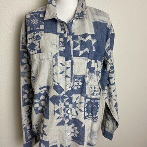 NWT Vans Denim Button Down Long Sleeve Shirt Sz XL